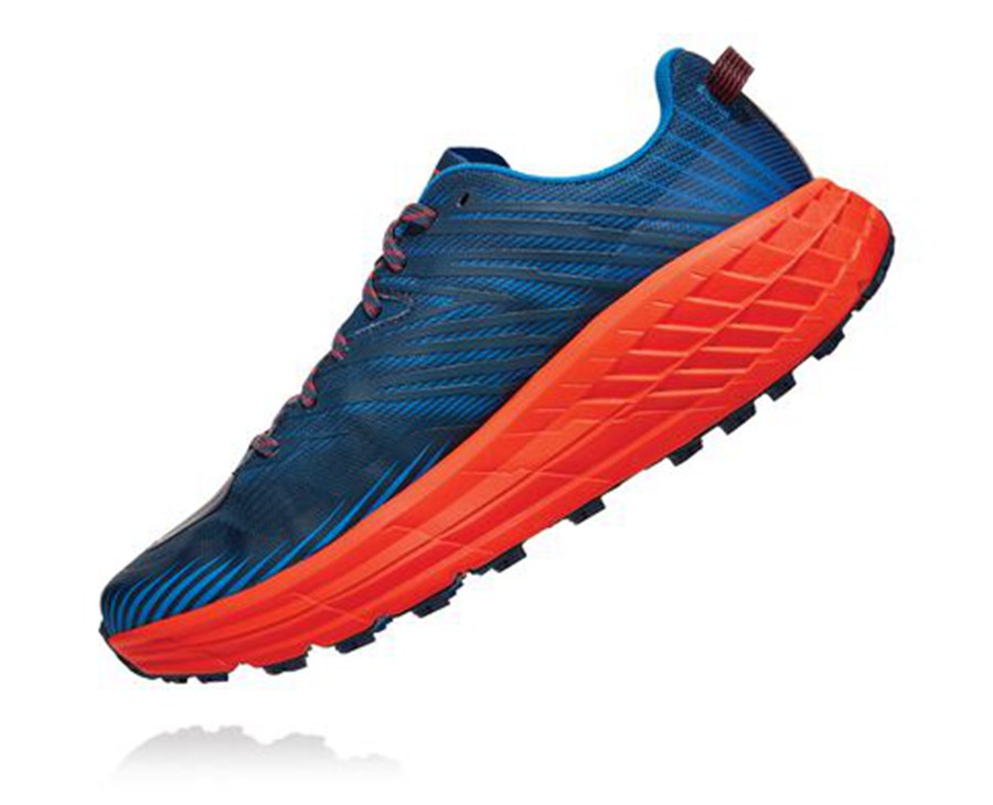 Zapatillas Trail Hoka One One Hombre - Speedgoat 4 - Azules/Rojas - LVD534609